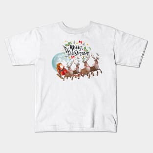 Santa and Reindeer Kids T-Shirt